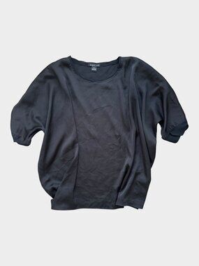 August Silk oversized black top - women's medium